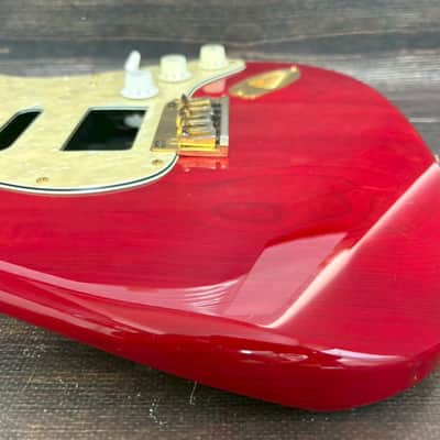 90s Charvel CST-060 Stratocaster Body Ash See-throw Red w/Plate Made in Japan image 10