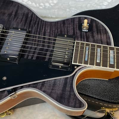 NEW! Gibson Dealer Select Custom Shop Les Paul Custom AAA Figured Flame Top - Transparent Black / Natural Back - Authorized Dealer - WOW! WOW! WOW! 8.9 lbs - G05989 image 2