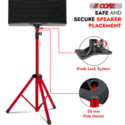 5 Core Speaker Stand Height Adjustable 72" Heavy Duty PA DJ Tripod Studio Monitor Stands image 7