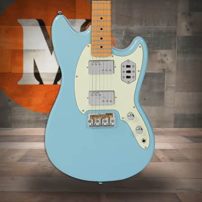 Vintage REVO Series 'Colt HH Twin' Hardtail Electric Guitar - Laguna Blue image 1