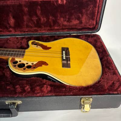 Ovation Tenor Electric / Acoustic Cutaway Ukulele UAE-148 Natural Spruce W/ Premium Hard Case image 7