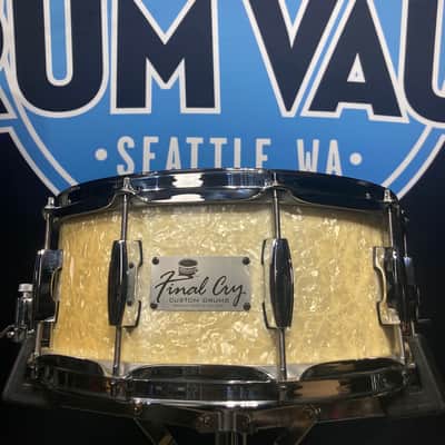 Final Cry - 6x14" 10-Lug Wood Snare Drum - White Marine Pearl image 1