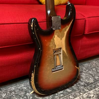 Made to Order - FRANCHIN Mercury guitar Relic Aged Nitro Lacquer OVER METALLIC LEAF (Sunburst/ Black/ White/ Blue/ Green/ Yellow/ Red/ Pink/ Burgundy/ Purple/ Gold/ Silver/ Copper, etc.) Stratocaster-Strat-S-Style Made in Italy image 2