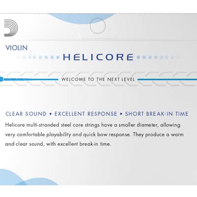 D'Addario Helicore Violin String Set, 3/4 Scale, Medium Tension Bulk 10-Pack image 3