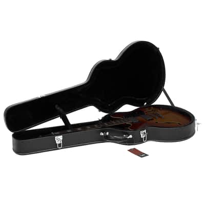 Glarry High-End Fine-Grain PU Leather Hard Case for 335 Style Semi-Hollow & Hollowbody Electric Guitar 2020s - Black image 17