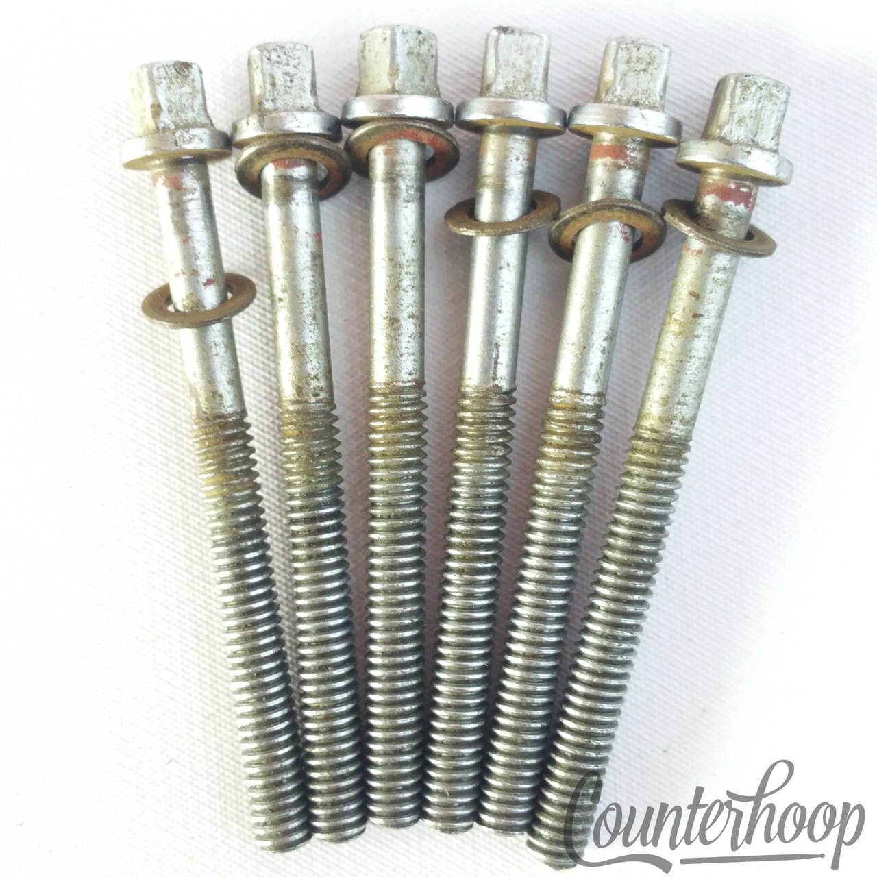 Slingerland 6x 2 3/8" T-Rods 40s Radio King Snare Drum Tensioner Tom Nickel USA — main photograph
