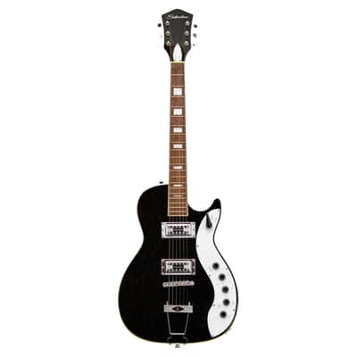 Silvertone 1423 Series Single Cut Guitar - Black Gold Flake image 2