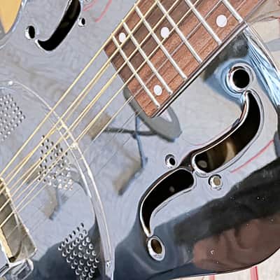 Epiphone Bluegrass MD-100 Resonator CHROME Acoustic Guitar by Gibson RARE image 5