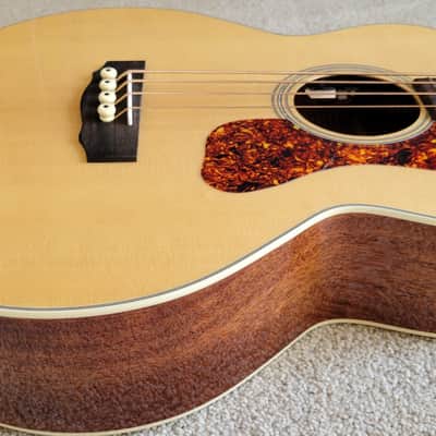 Guild B-140E Acoustic Electric Bass Guitar, Natural Finish, Guild Gig Bag image 6