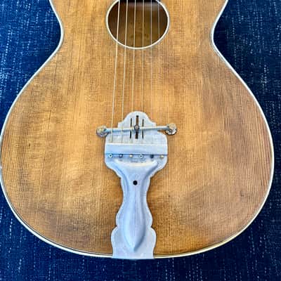 Rare 1930s/40s European Parlour Guitar – Stunning Birdseye Maple – Diagonal Fretboard image 1