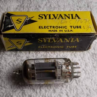 60's Sylvania 12AX7 12AX7A 7025 ECC83 "Yellow Label" USA Ribbed Plate Strong Tubes 1675/1675 of 1600 = 102% Excellent! #039 image 3