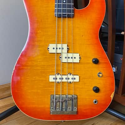 Rare Blade Levinson PJ Bass 1990 Cherry Burst, Maple top. image 2