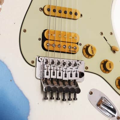 Fender Custom Shop White Lightning Stratocaster HSS Olympic White over Lake Placid Blue 2020 image 8