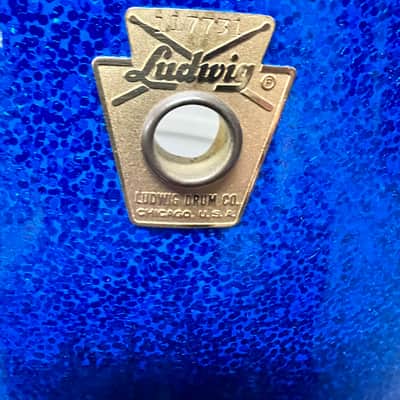 Ludwig Club Date Mid-60s - Blue Sparlke, Nickel plate hardware image 9