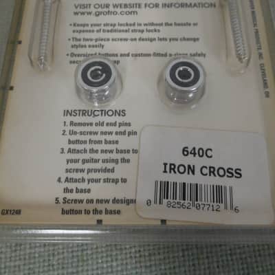 Grover 640C Iron Cross Set of 2 Artist Strap Buttons image 2