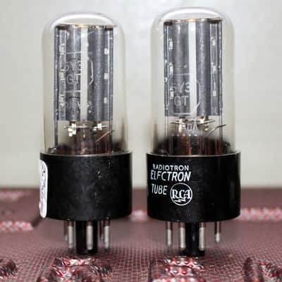 MARCONI 5Y3GT CANADA VT-197A TIGHT MATCH PAIR BLACK PLATE D GETTER TEST NOS+ MINTY VINTAGE 1960'S FOR RCA image 2