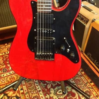 Vintage 80's Schecter Saturn Tele Electric Guitar HSH Trans Red image 1