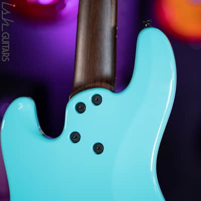 Dingwall Super J 5-String Buckeye Burl Purple to Turquoise Reverseburst image 13