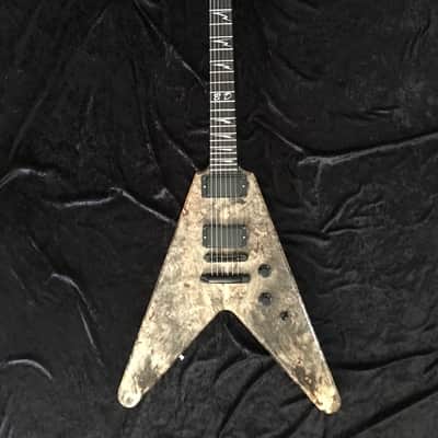 Flying V Custom Shop (Used)  Buckeye Burl Top Handcrafted Black Diamond USA image 5