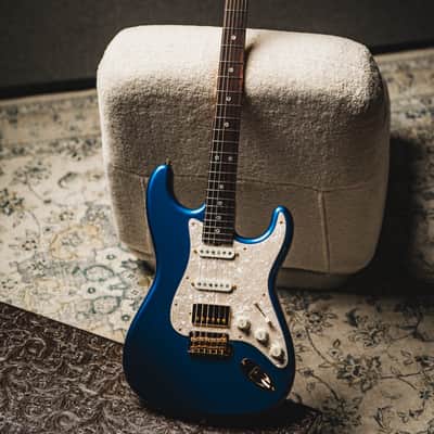 Don Grosh 30th Anniversary Limited Edition NOS Retro SSH-Lake Placid Blue w/Highly Figured 5A Roasted Birdseye Maple Neck, Indian Rosewood Fingerboard & Gold Hardware image 2