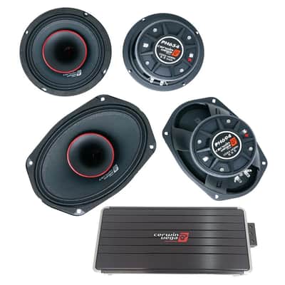 Cerwin Vega PH654 6.5" & PH694 6x9" Horn Speakers + B54 1200W 4CH Amplifier image 1