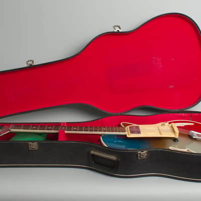Wandre Blue Jeans/Teen Ager Model 900 Semi-Hollow Body Electric Guitar (1960), black hard shell case. image 10