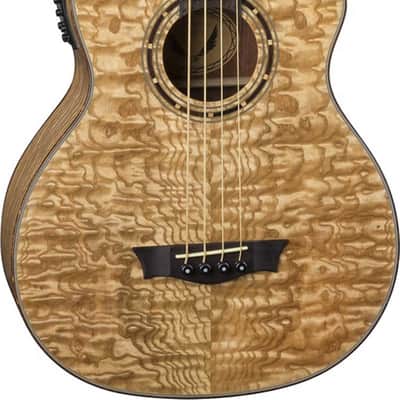 Dean Exotica 4-String Acoustic-Electric Bass Guitar, Quilted Ash Top, Gloss Natural image 2