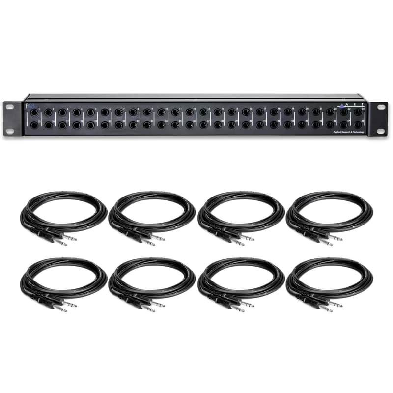 ART P48 48-Point Balanced Patchbay Bundle with 8 1/4" TRS Cables image 1