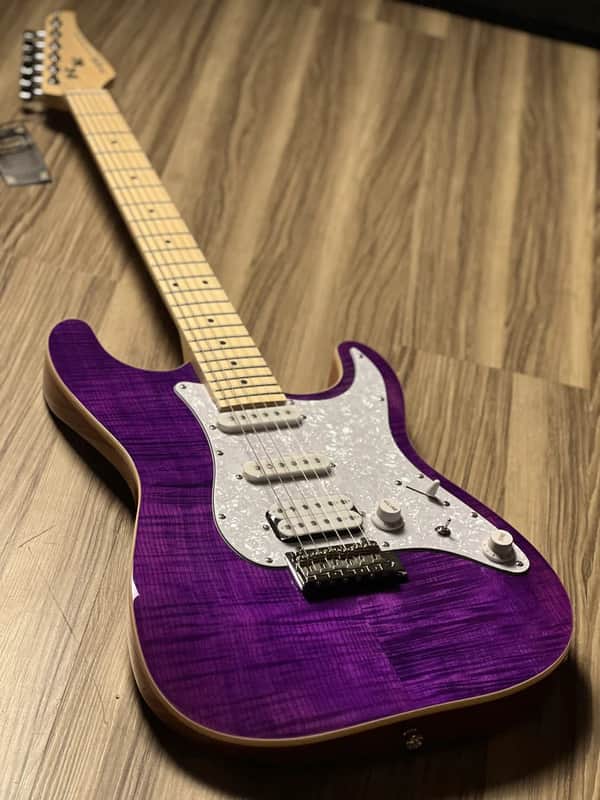 SQOE SEIB680 HSS with Flame Maple Top in Violet Purple image 1