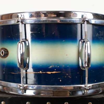 1960 Slingerland 7x14 Blue & Silver Duco Student Model Snare Drum image 2