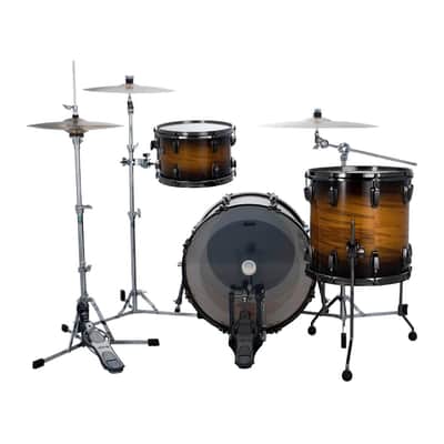 Ludwig Classic Maple Exotic Select 3pc Downbeat Drum Set Black Gold Burst image 3