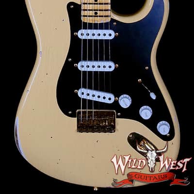 Fender Custom Shop Limited Edition 70th Anniversary 1954 Stratocaster Hardtail Relic Nocaster Blonde with Black Pickguard & Gold Hardware 6.50 LBS image 1