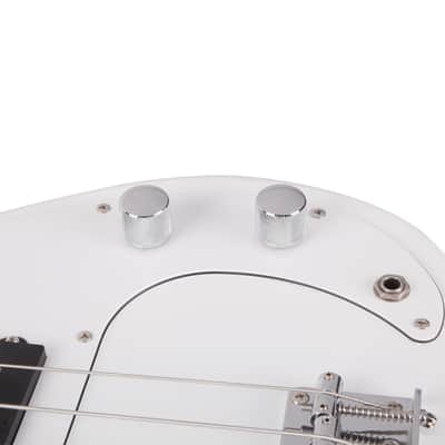 Glarry GP Electric Bass Guitar White Bass + Bag + Strap + Amp Wire + Plectrum + Spanner Tool image 6