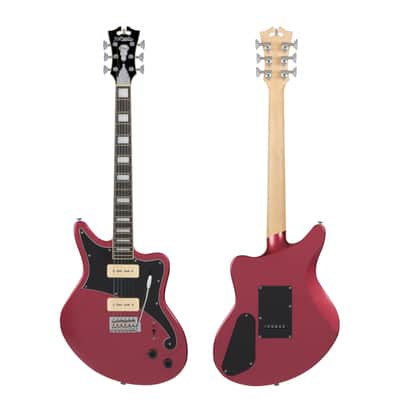 D'Angelico Premier Bedford Solid Body Electric Guitar, Oxblood with Gig Bag image 3