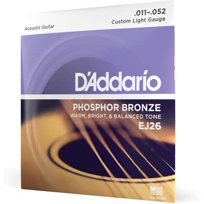 D'Addario EJ26 Phosphor Bronze Acoustic Guitar Strings, Custom Light, 11-52 image 1