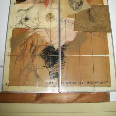 Drew Walker 1967 John Lennon Multi media collage 43"x48" 1 of 1 image 1
