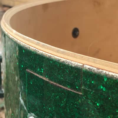 C&C Custom Drums Green Glass Glitter USA Order Made Drum Set Rock Kit CC Cardwell & Cardwell CC Maple Shells 12/14/22 image 13