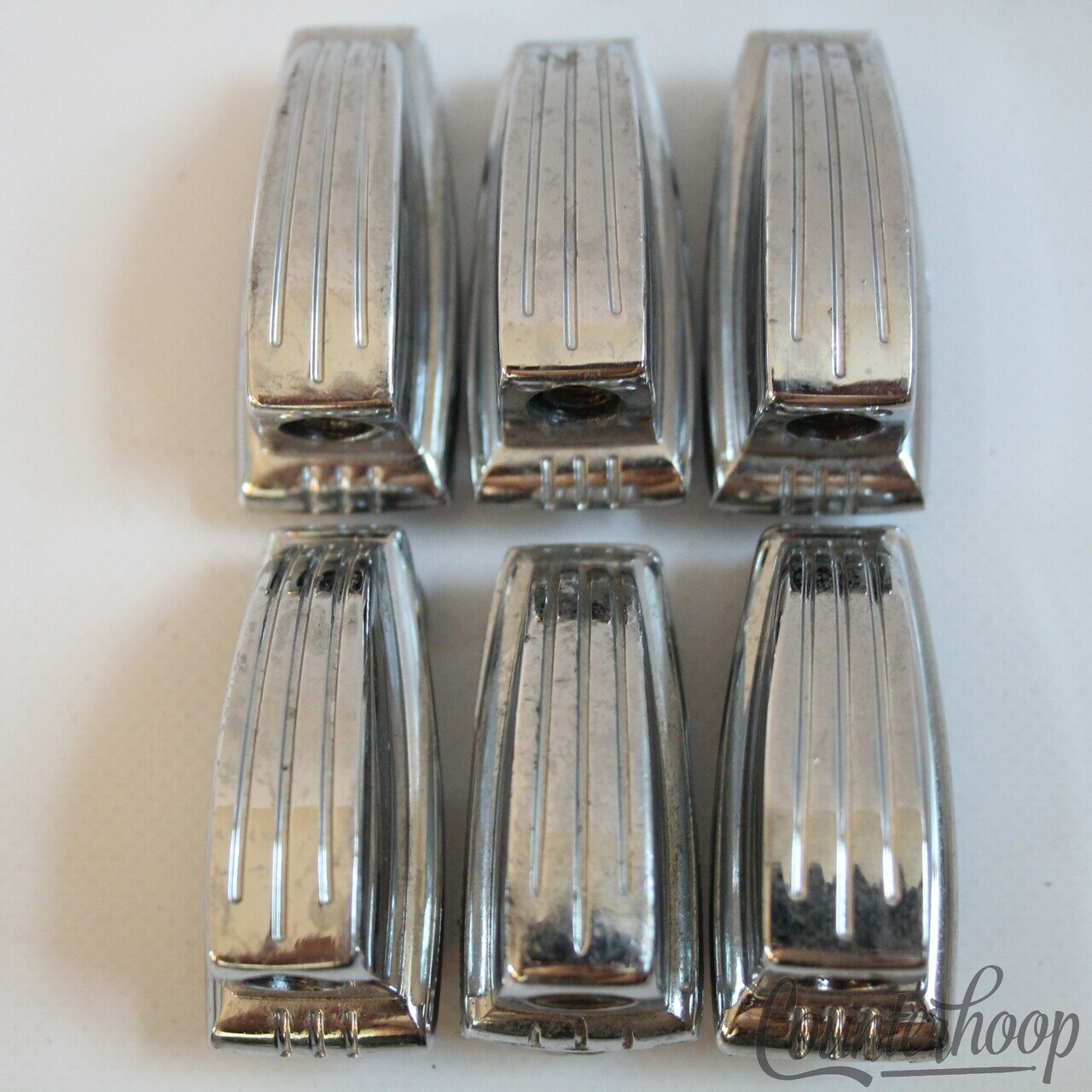 Ludwig 6x Tom/Snare Drum Lugs Vintage 60s-70s Small 1 1/4"Classic Set Chrome USA — main photograph