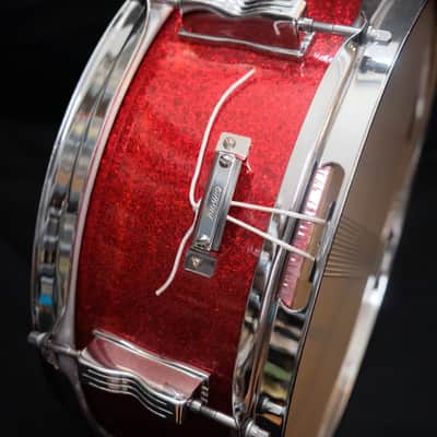 Ludwig Pioneer Snare Drum – 14" x 5" 1976 - Red Sparkle image 7