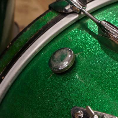 Gretsch 12/14/18/4x14" Round Badge Drum Set - 1950s Green Sparkle image 3