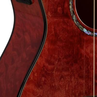 Lanikai Quilted Maple Red Stain Baritone A/E Ukulele with Foam Case (QM-RDCEB) image 4