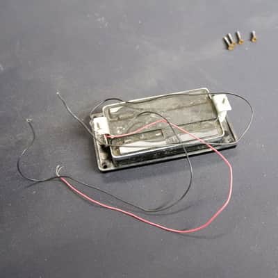 Gibson Super Humbucker Pickup Set from L6-S + Rings & Screws mid-to-late 1970's - Aged Nickel image 10