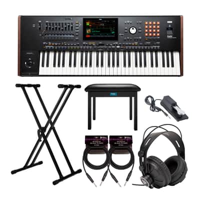 Korg 61-Key Pa5X Professional Arranger Bundle with Adjustable Keyboard Stand, Flip-Top Bench, Closed-Back Headphones, Sustain Pedal, and 1/4 Inch TS Cables (7 Items) image 8