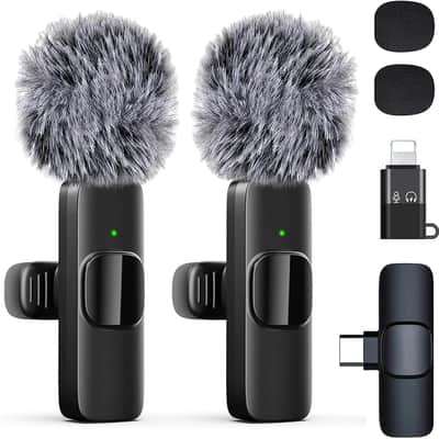 Professional Wireless Lavalier Microphone for iPhone, iPad, Android Phone, Mini Microphone, Wireless Lapel Mic for Video Recording, Interview Podcast Vlog YouTube Tiktok for Content Creators image 1