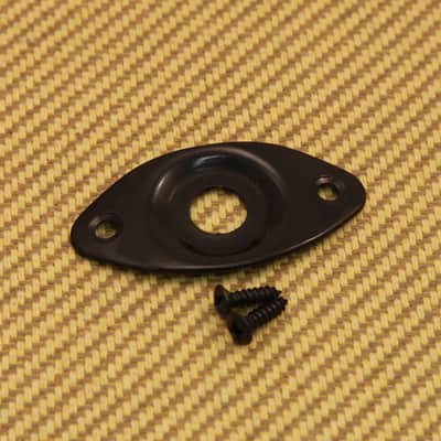 RFJP-B Recessed Black Football Jack Plate For Guitar & Bass