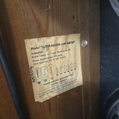 Vintage 1965 Fender Super Reverb Guitar Amp w/ Orginal Foot Switch image 10