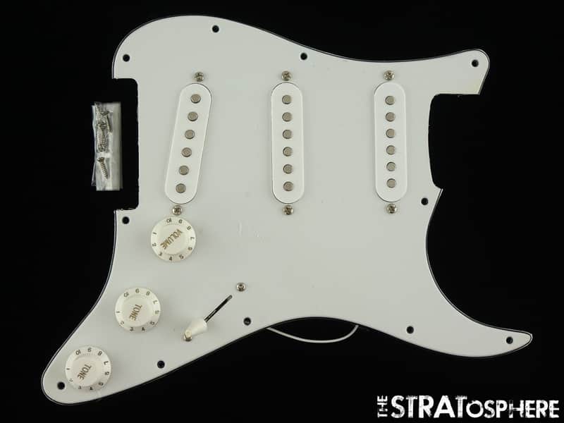 USED Fender Squier Strat LOADED PICKGUARD White image 1