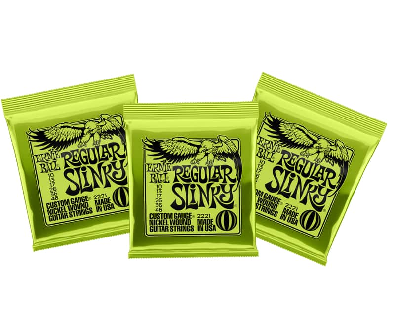 Ernie Ball 2221 Regular Slinky Electric Guitar Strings (10-46) 3 Set Pack image 1