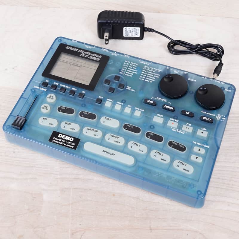 Zoom RhythmTrak RT-323 Drum Machine Transparent Blue w/ Power | Reverb