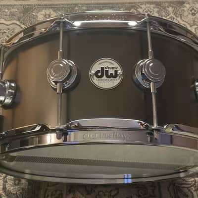 Mint DW Collector's Series Metal Snare Drum 6.5x14”  Satin Black Over Brass DRVD6514SVCBK image 1